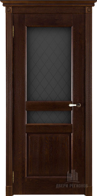 Дверь межкомнатная Виктория массив античный орех остекленная