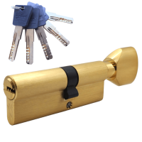 Механизм цилиндровый  PC100 (35C X65) SВ 5 ключей (мат. золото)