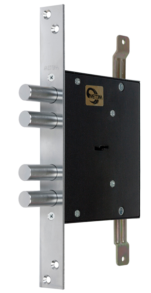 Замок Mettem (Меттэм) врезной сувальдный ЗВ8 141.1.0 с тягами (ЗВСП-2Т-1) L-16, 5 кл.