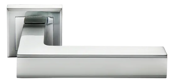 Ручка дверная DOMINION MH-40 SC/CP-S раздельная на квадратной розетке, цвет мат.хром/хром, ЦАМ Light