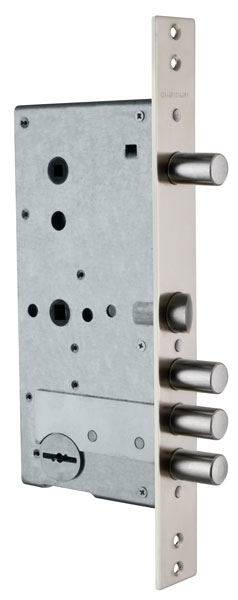 Замок Guardian (Гардиан) врезной сувальдный с задвижкой и защёлкой ЗВ 50.15, 4 кл. (длинный кл. 59 мм) /123:015/