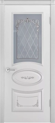 Межкомнатная дверь «Ария Грейс-2 В3 ДО» 2000 x 600 belyyspatinoyserebro