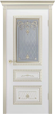 Межкомнатная дверь «Трио Корона В3, ДГ» 2000 x 600 belyyspatinoybeloezoloto