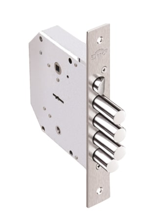 Замок Elbor (Эльбор) врезной сувальдный с задвижкой и защёлкой Гранит 1.06.41 (правый), 5 кл. /00446/