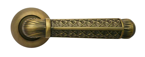 Ручка дверная HERMITAGE III MH-32 COF на круглой розетке, цвет кофе, ЦАМ