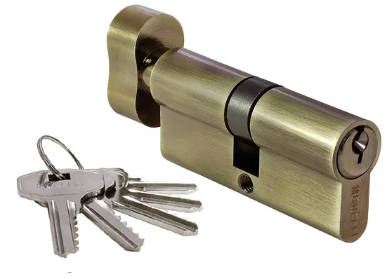 70CK AB, ключевой цилиндр с заверткой (70 мм), цвет - античная бронза