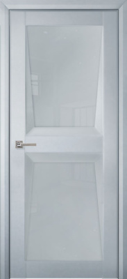 Дверь межкомнатная Перфекто (Perfecto) 103 покрытие soft touch зеленый бархат остекленная 600x2000 Серый бархат