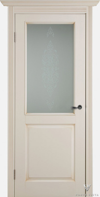 Дверь межкомнатная Соленто 2 Пескоструй натуральный шпон эмаль все цвета остекленная