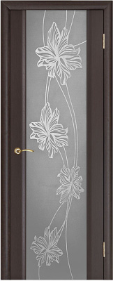 Дверь межкомнатная Стелла 2 натуральный шпон венге остекленная