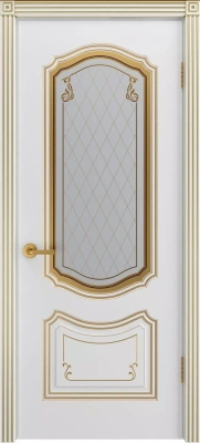 Межкомнатная дверь «Соло Грейс В2 ДО» 2000 x 600 belyyspatinoyzoloto