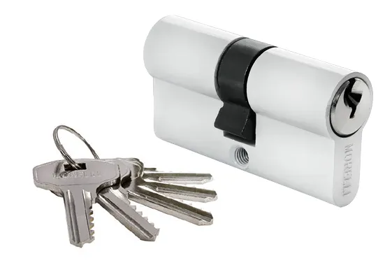 60C W,  ключевой цилиндр (60мм), цвет - белый