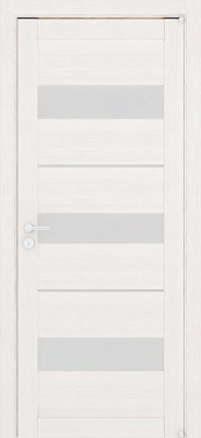 Дверь межкомнатная LIGHT 2126 экошпон шоко велюр остекленная 600x2000 Белый