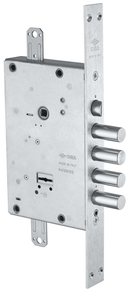 Замок Cisa (Чиза) врезной сувальдный с защёлкой NEW CAMBIO FACILE 57.685.48 (тех. упаковка), ключ 64 мм