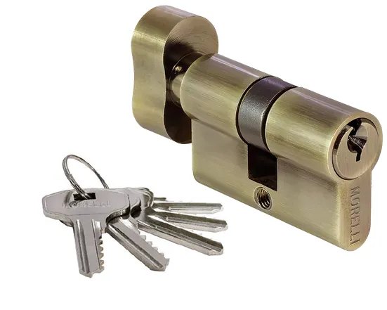 Цилиндровый механизм (личинка) 50CK AB 50 мм с заверткой, цвет бронза античная