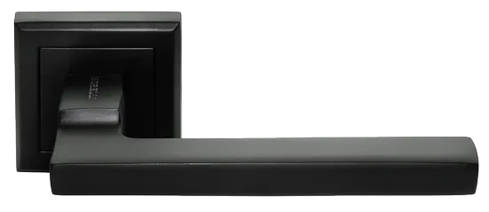 Ручка дверная PANTS MH-35 BL-S раздельная на квадратной розетке, цвет черный, ЦАМ Light