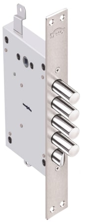 Замок Elbor (Эльбор) врезной сувальдный с защёлкой Рубин 1.08.31 с тягами, 5 кл. /22636/