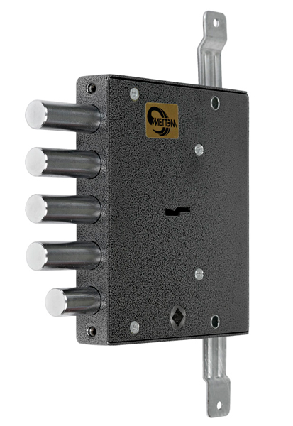 Замок Mettem (Меттэм) врезной сувальдный с задвижкой ЗВ8 152.1.0 с тягами (без лицевой планки), 5 кл.