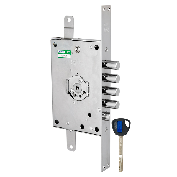 Замок Mottura (Моттура) врезной сувальдный с защёлкой 3D KEY 3D.771 S (левый), ключ 40 мм