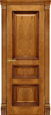 Дверь межкомнатная Барселона (широкий фигурный багет) натуральный шпон дуб perla глухая