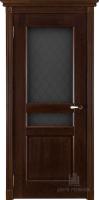 Дверь межкомнатная Виктория массив античный орех остекленная