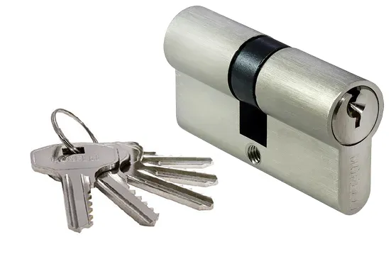 60C SN, ключевой цилиндр (60мм), цвет - никель матовый