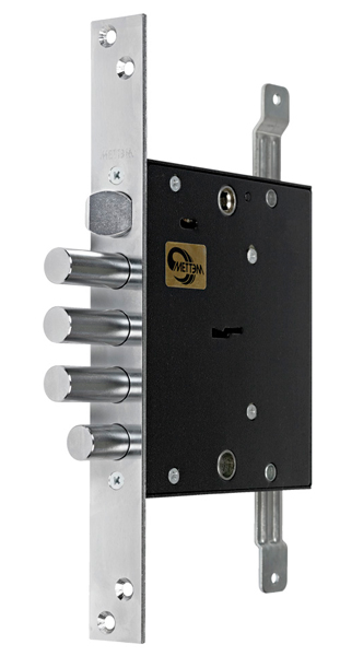 Замок Mettem (Меттэм) врезной сувальдный с защёлкой ЗВ9 144.1.0 с тягами, 5 кл.