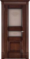 Дверь межкомнатная Терзо Кристалл закаленное натуральный шпон орех остекленная