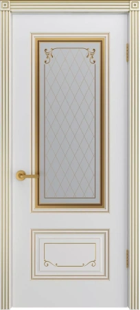 Межкомнатная дверь «Аккорд Грейс В2 ДО» 2000 x 600 belyyspatinoyzoloto