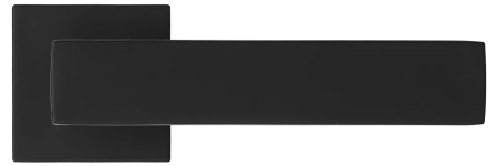 Ручка дверная MIRA MH-54-S6 BL раздельная на квадратном основании 6 мм, цвет черный, ЦАМ Light