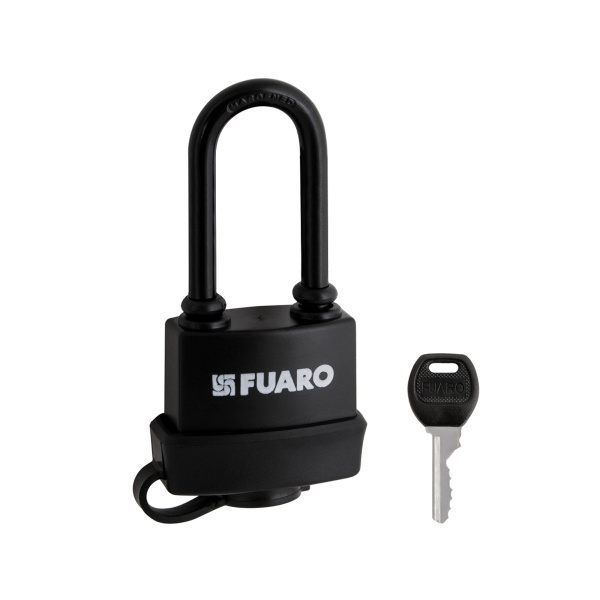 Замок Fuaro (Фуаро) навесной PL-WEATHER-3660 LS 3key BLACK удл. дужка, англ. /блистер