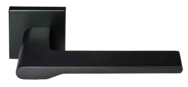 Ручка дверная MERCURY MH-53-S6 BL раздельная на квадратной накладке, цвет черный, ЦАМ Light