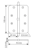 Петля разъемная MS-C 100X70X2.5 AB L левая скругленная, врезная, цвет бронза, сталь
