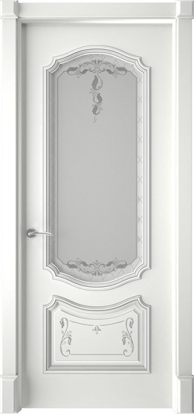 Дверь межкомнатная Багет 4 эмаль и лак эмаль белая остекленная 600x2000 4 Steklo