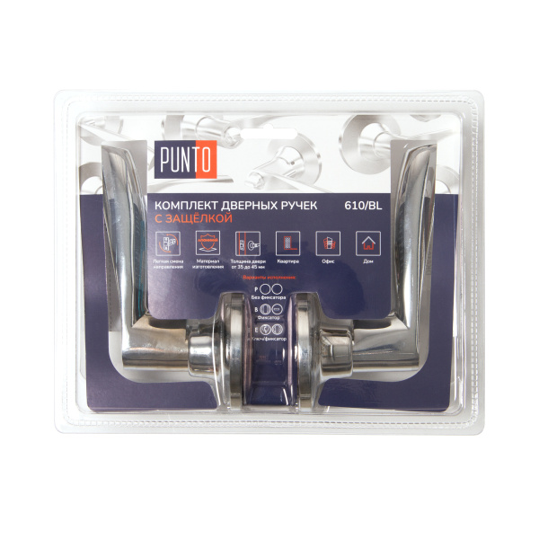 Ручка Punto (Пунто) защелка DK610/BL CP-PS (без фик.) хром