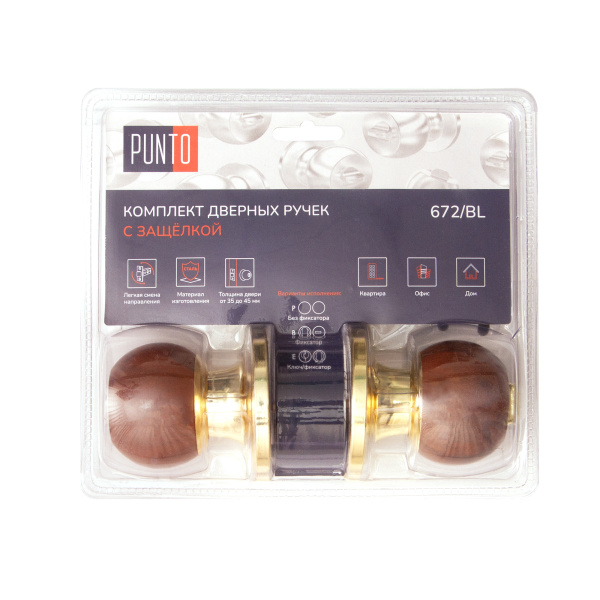 Ручка Punto (Пунто) защелка DK672/BL WD-BK (фик.) дерево