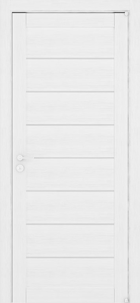 Дверь межкомнатная LIGHT 2125 экошпон шоко велюр остекленная 600x2000 Белый