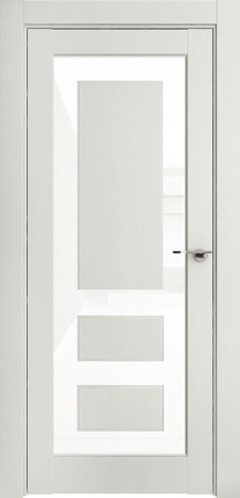 Дверь межкомнатная Нео (Neo) 00005 экошпон светло-серый серена остекленная 600x2000 Белый