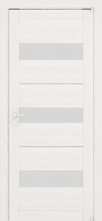 Дверь межкомнатная LIGHT 2126 экошпон шоко велюр остекленная 600x2000 Белый