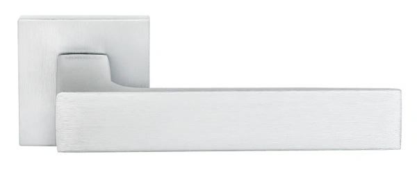 Ручка дверная MIRA  MH-54-S6 SSC раздельная на квадратной розетке, цвет суперматовый хром, ЦАМ Light