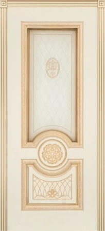 Межкомнатная дверь «Гамма Корона В3, ДО» 2000 x 600 belyyspatinoyzoloto