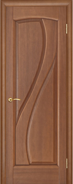 Дверь межкомнатная Мария натуральный шпон темный анегри глухая 600x2000 Темный