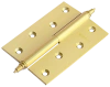 Петля разъемная карточная MB 100X70X3 SG L C латунная с коронкой левая, врезная цвет матовое золото