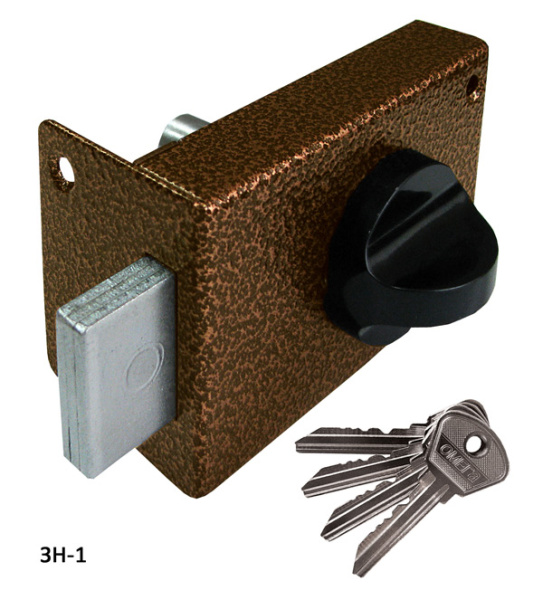 Замок Omega (Омега) накладной цилиндровый ЗН1серебро