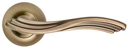 Ручка дверная МИРАЖ MH-14 MAB раздельная на круглой розетке цвет античная бронза, ЦАМ