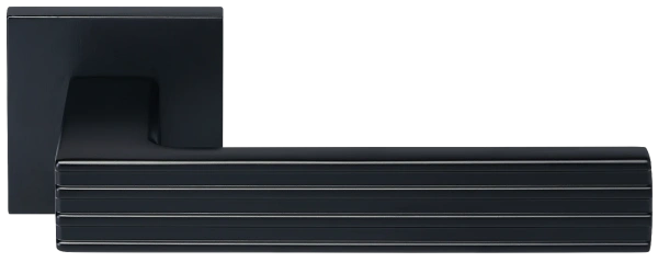 Ручка дверная MAGLEV MH-52-S6 BL раздельная на квадратной розетке, цвет черный,ЦАМ Light