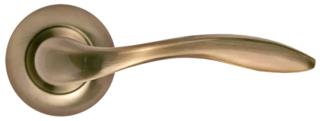 Ручка дверная ЛЬВИНАЯ ЛАПА MH-05 AB раздельная на круглой розетке, цвет бронза, ЦАМ