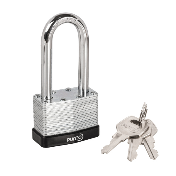 Замок Punto (Пунто) навесной PK-6550L 3 key англ. длиная дужка