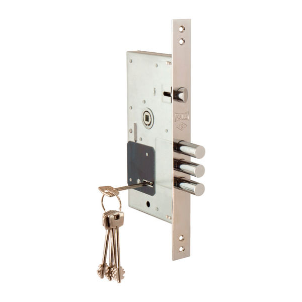 Замок Kale kilit (Кале килит) врезной сувальдный с защёлкой 252/RL, 5 кл. (кл. 60 мм)