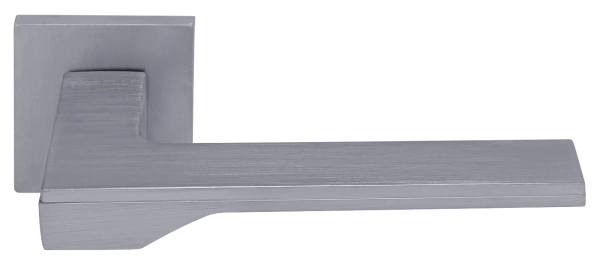 Ручка дверная PIERRES MH-49-S6 SC раздельная на квадратной накладке, цвет матовый хром, ЦАМ Light