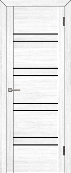 Дверь межкомнатная UniLine 30026 экошпон шоко велюр остекленная 600x2000 Белый